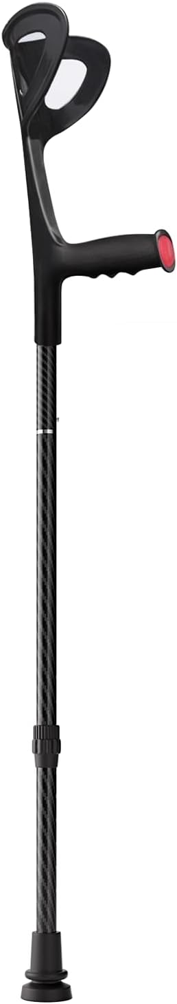Carbon Fiber Elbow Walking Cane for Men/Women, Lightweight, Height Adjustment Walking Stick, with Ergonomic Contoured Grip and Comfortable U-Shaped Elbow Support for Senior