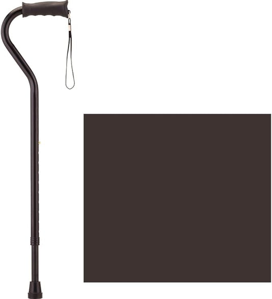 NOVA Designer Walking Cane with Offset Rubber Handle, Lightweight Adjustable Cane with Carrying Strap, Cane for Men and Women, Walking Canes for Balance, Black