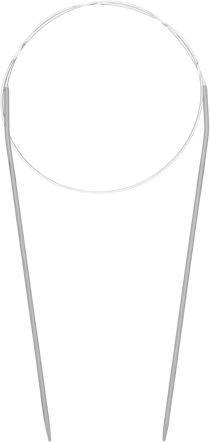 uxcell Aluminum Circular Knitting Needle 24 Inch (60cm) Length Size US 0 (2mm) Round Knitting Needle for Handmade Projects DIY Knitting