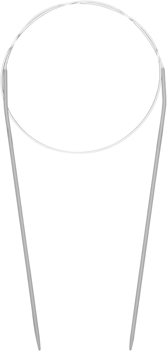 uxcell Aluminum Circular Knitting Needle 24 Inch (60cm) Length Size US 0 (2mm) Round Knitting Needle for Handmade Projects DIY Knitting