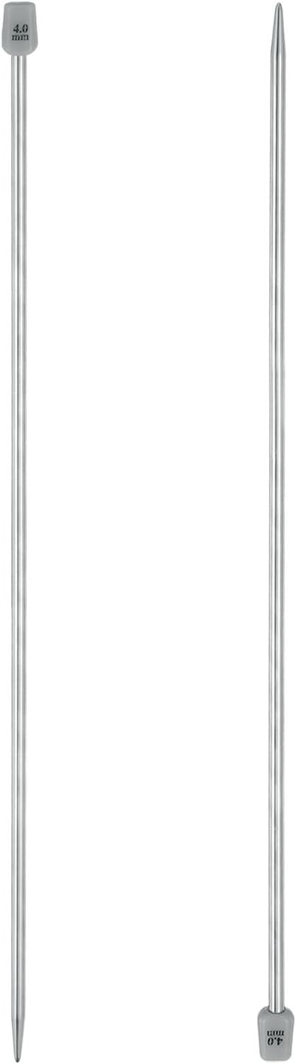 uxcell 2Pcs 4mm(G) Single Pointed Knitting Needles Stainless Steel 13.8 Inches Length Metal Weaving Tool for Handmade Projects DIY Knitting