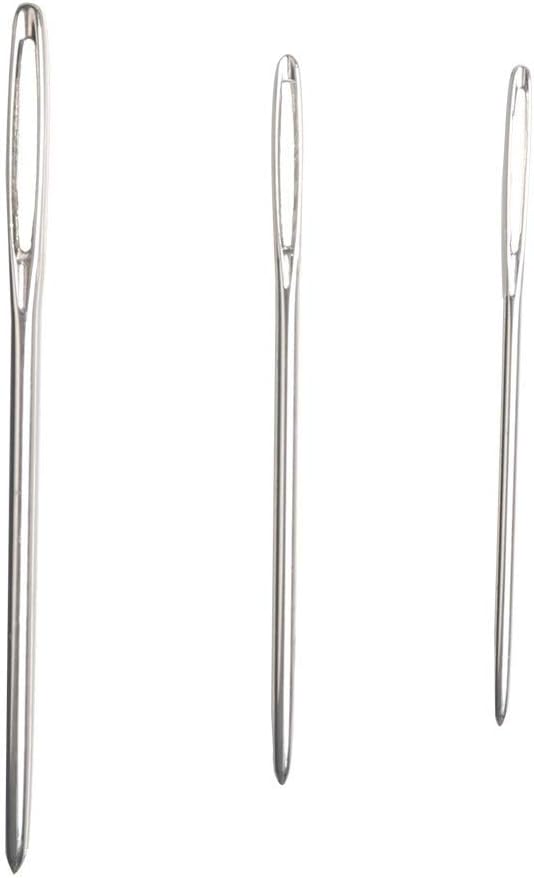 Hekisn Large-Eye Blunt Needles, Stainless Steel Yarn Knitting Needles, Sewing Needles, Crafting Knitting Weaving Stringing Needles, Perfect for Finishing Off Crochet Projects (18 Pieces)