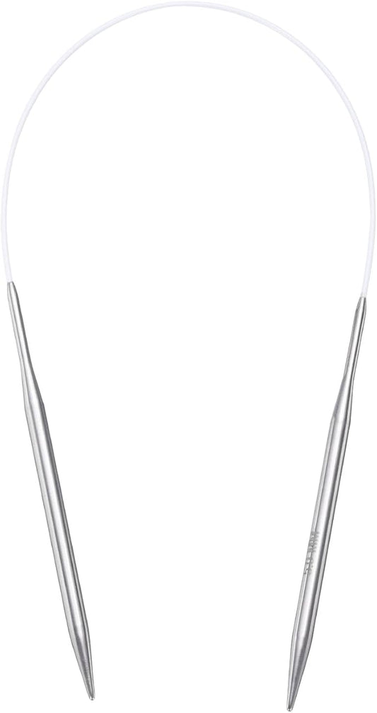 uxcell Size US 8 (5mm) Knitting Needles Circular Needle 16 Inch(40cm) Round Metal Stainless Steel Needle for Handmade Projects DIY Knitting