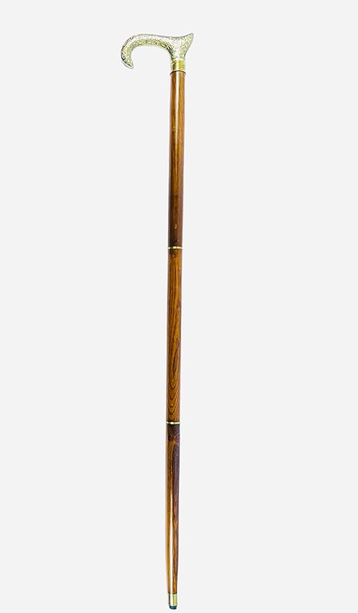 All Black Snake Handle Spiral Wooden Walking Cane