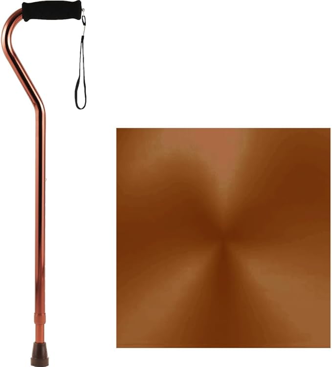 NOVA Designer Walking Cane with Offset Handle, Lightweight Adjustable Cane with Carrying Strap, Cane for Men and Women, Walking Canes for Balance, Bronze