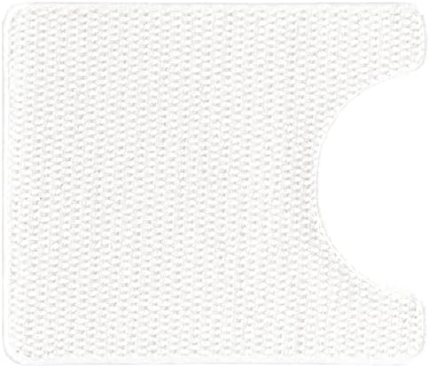 Toilet Rug, Thin Toilet Rugs U Shaped Washable Non Slip Absorbent Quick Dry Low Pile Toilet Mat, White 20"x24" U Shape