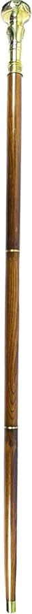 All Black Snake Handle Spiral Wooden Walking Cane