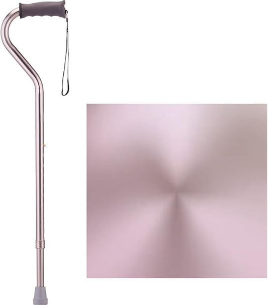 NOVA Designer Walking Cane with Offset Rubber Handle, Lightweight Adjustable Cane with Carrying Strap, Cane for Men and Women, Walking Canes for Balance, Silver