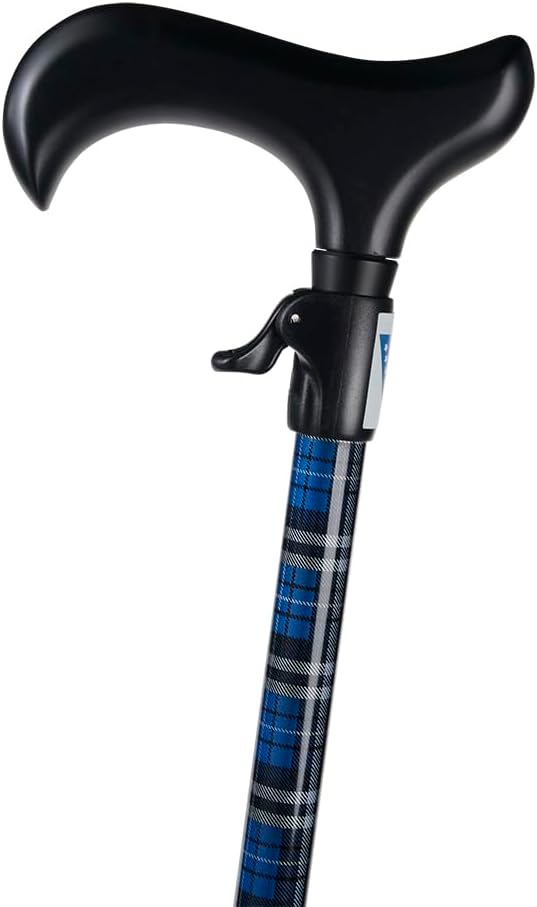 VMS QuickFit Trigger Adjustable Walking Cane - 300 lbs Capacity, Effortless Height Adjustment, Durable Aluminum Tube, TAA Compliant