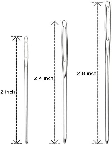 Hekisn Large-Eye Blunt Needles, Stainless Steel Yarn Knitting Needles, Sewing Needles, Crafting Knitting Weaving Stringing Needles,Perfect for Finishing Off Crochet Projects (15 Pieces)