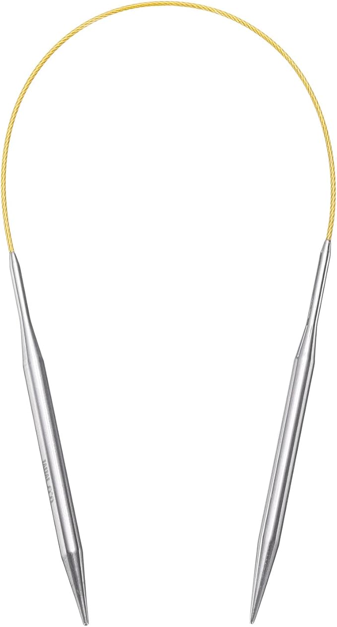 uxcell Size US 10 (6mm) Knitting Needles Circular Needle 16 Inch(40cm) Round Metal Stainless Steel Needle for Handmade Projects DIY Knitting