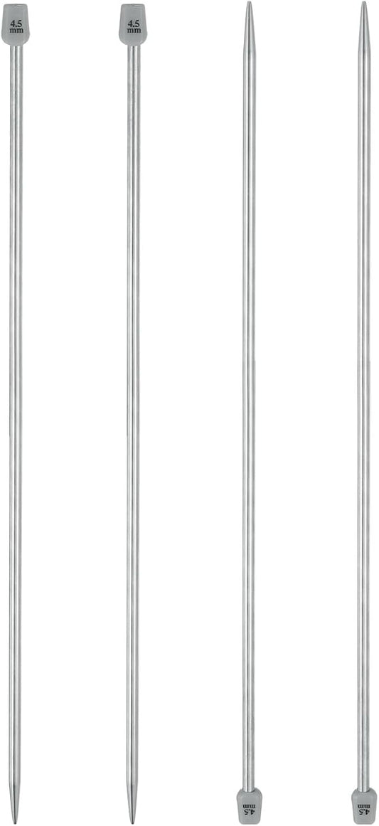 uxcell 4Pcs 4.5mm(7) Single Pointed Knitting Needles Stainless Steel 13.8 Inches Length Metal Weaving Tool for Handmade Projects DIY Knitting