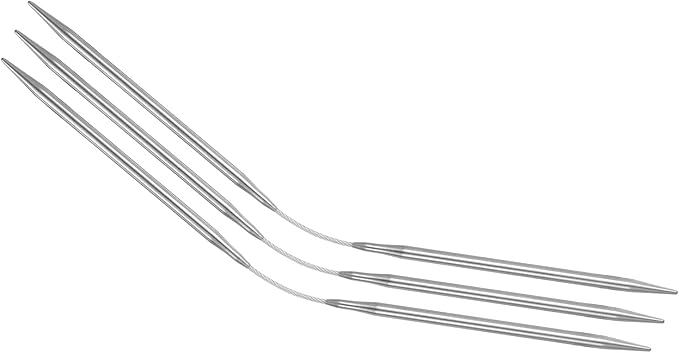 uxcell 3Pcs Size US 7 (4.5mm) Double-Pointed Flexible Knitting Needles 9 Inch(23cm) Stainless Steel Needle for Handmade Projects DIY Knitting