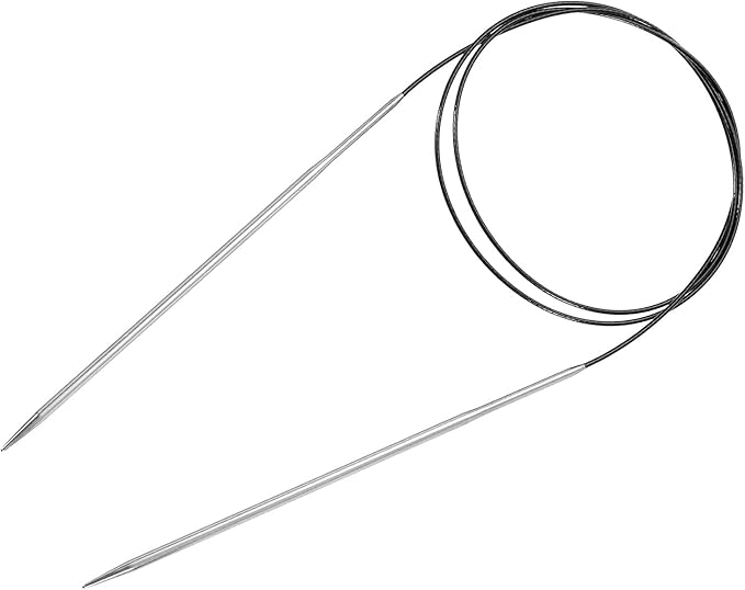 uxcell Size US 3 (3.25mm) Knitting Needles Circular Needle 40 Inch(100cm) Round Metal Stainless Steel Needle for Handmade Projects DIY Knitting Black
