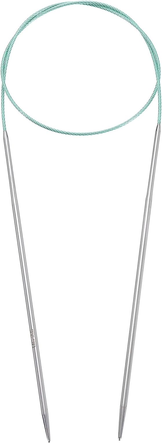 uxcell Size US 2.5 (3mm) Knitting Needles Circular Needle 26 Inch(65cm) Round Metal Stainless Steel Needle for Handmade Projects DIY Knitting Mint Green