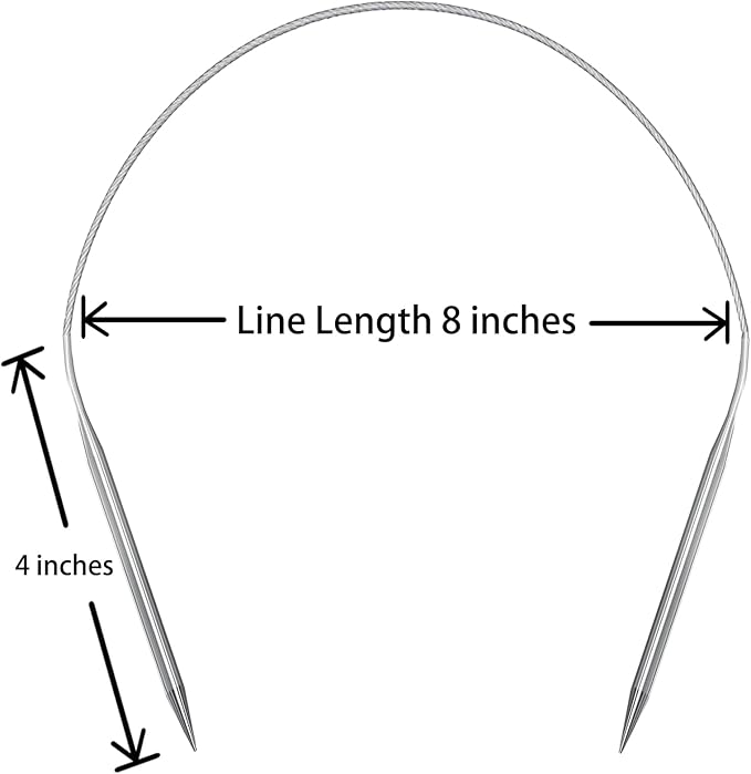 Aolfior Stainless Steel Circular Knitting Needles Size 8 16 Inch 5 mm Set Round Metal (Silver, 16 inch-8-(5mm)) Suitable for Beginners and Experienced Knitters Alike.