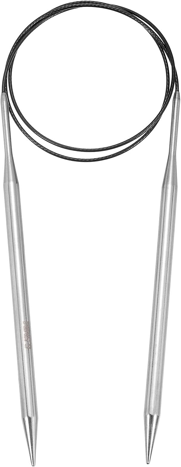 uxcell Size US 10.5 (6.5mm) Knitting Needles Circular Needle 32 Inch(80cm) Round Metal Stainless Steel Needle for Handmade Projects DIY Knitting