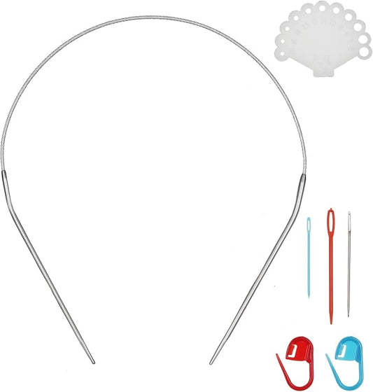 24inch (60cm) Stainless Steel Circular Knitting Needle Size US 1 (2.25mm) Metal Knitting Needles Set for Making Sweater Shawl Scarf