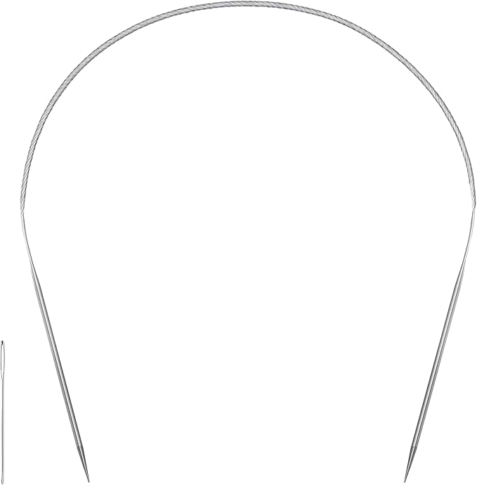 Size 1.5 Stainless Steel Circular Knitting Needles 16 Inch 2.5 mm Set Round Metal (Silver, 16 inch-1.5-(2.5mm)