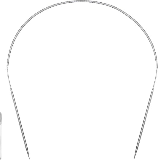 Size 1.5 Stainless Steel Circular Knitting Needles 16 Inch 2.5 mm Set Round Metal (Silver, 16 inch-1.5-(2.5mm)