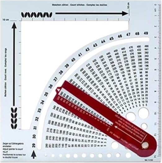 Knitting Gauge Converter Tool,with Sliding Markers, Double-Sided Scale Knitting Stitch Calculator and Counting Frame Ruler,Knitting Tools