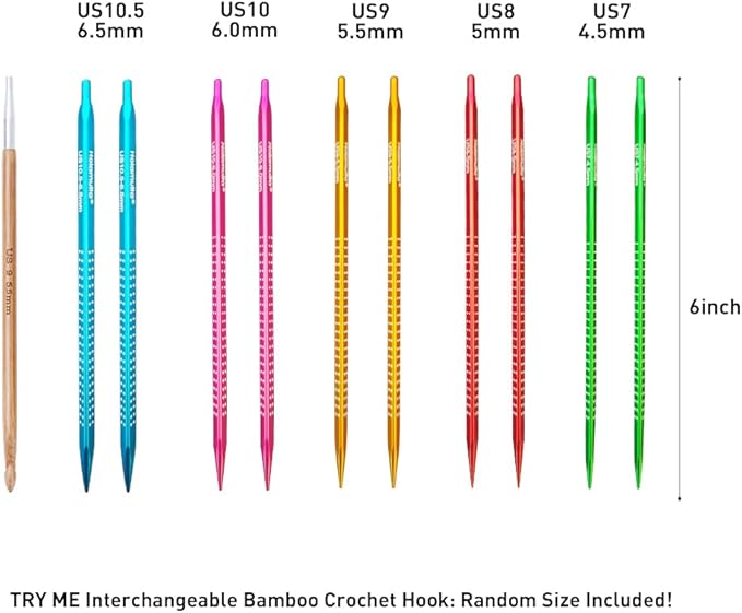 Holamulta Ergonomic Triangular Interchangeable Circular Knitting Needles Set - Ideal for Arthritis & Big Hands (Multi-Colored)
