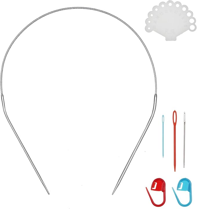 24inch (60cm) Stainless Steel Circular Knitting Needle Size US 0 (2.0mm) Metal Knitting Needles Set for Making Sweater Shawl Scarf