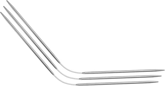 uxcell 3Pcs Size US 3 (3.25mm) Double-Pointed Flexible Knitting Needles 9 Inch(23cm) Stainless Steel Needle for Handmade Projects DIY Knitting