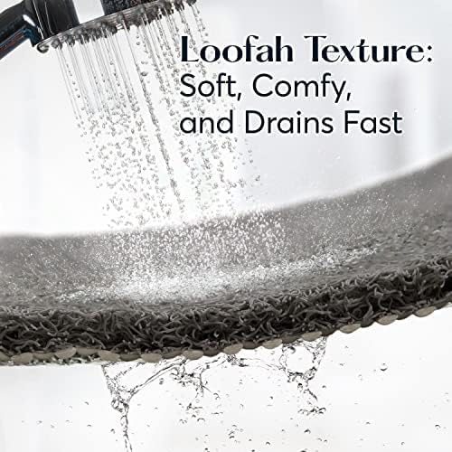 Sutera - Slide Guard Bath Mat | Non Slip Bath Shower Mat 23.6 x 17.5 Inch, Rubber Bathtub Mat, Bathroom Tub Mat for Wet Areas, Drains Odor Anti Slim Shower Floor Mat