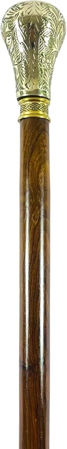 All Black Snake Handle Spiral Wooden Walking Cane
