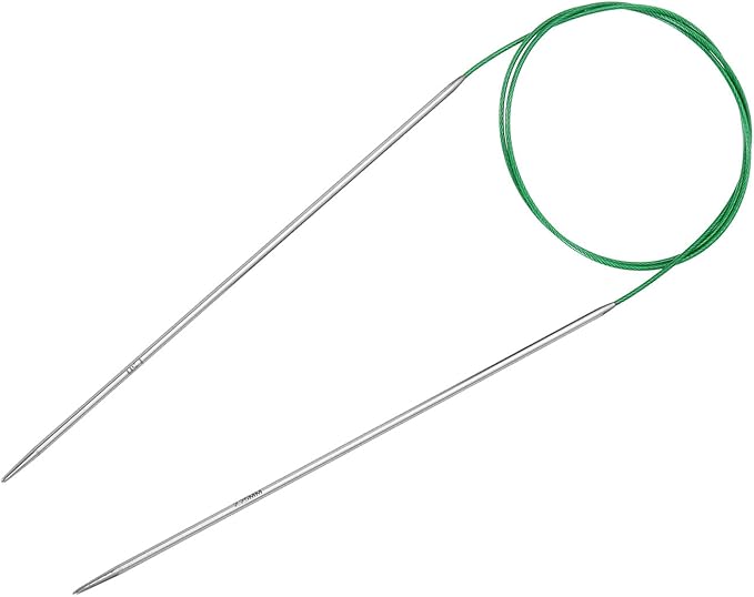 uxcell Size US 1 (2.25mm) Knitting Needles Circular Needle 31 Inch(80cm) Round Metal Stainless Steel Needle for Handmade Projects DIY Knitting Green