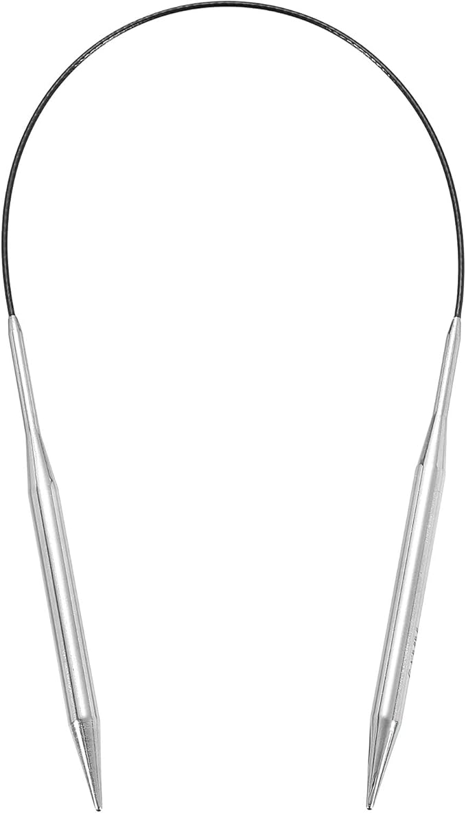 uxcell Size US 10.25 (6.5mm) Knitting Needles Circular Needle 16 Inch(40cm) Round Metal Stainless Steel Needle for Handmade Projects DIY Knitting Black