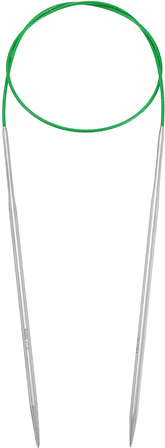 uxcell Size US 4 (3.5mm) Knitting Needles Circular Needle 26 Inch(65cm) Round Metal Stainless Steel Needle for Handmade Projects DIY Knitting Green