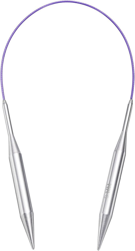 uxcell Size US 13 (9mm) Knitting Needles Circular Needle 16 Inch(40cm) Round Metal Stainless Steel Needle for Handmade Projects DIY Knitting