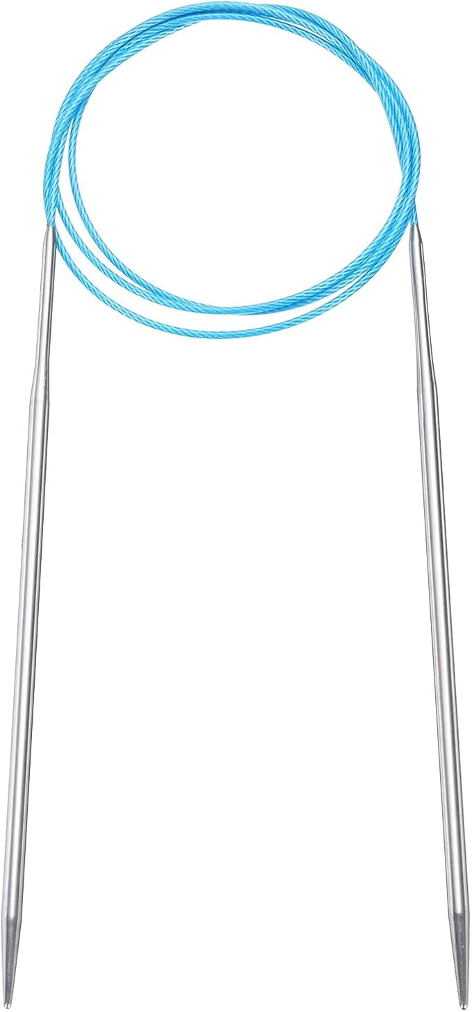 uxcell Size US 5 (3.75mm) Knitting Needles Circular Needle 40 Inch(100cm) Round Metal Stainless Steel Needle for Handmade Projects DIY Knit Blankets