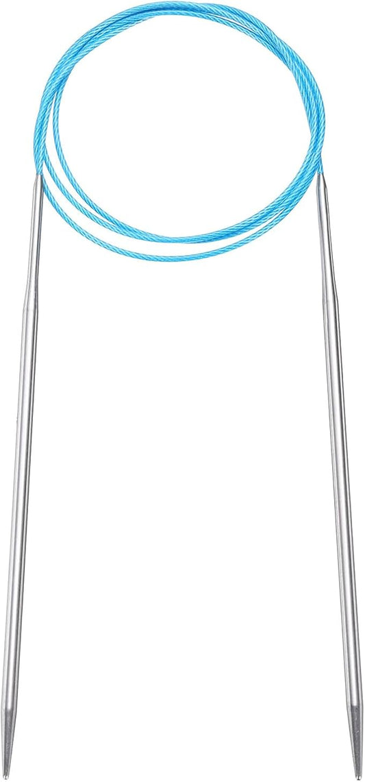 uxcell Size US 5 (3.75mm) Knitting Needles Circular Needle 40 Inch(100cm) Round Metal Stainless Steel Needle for Handmade Projects DIY Knit Blankets