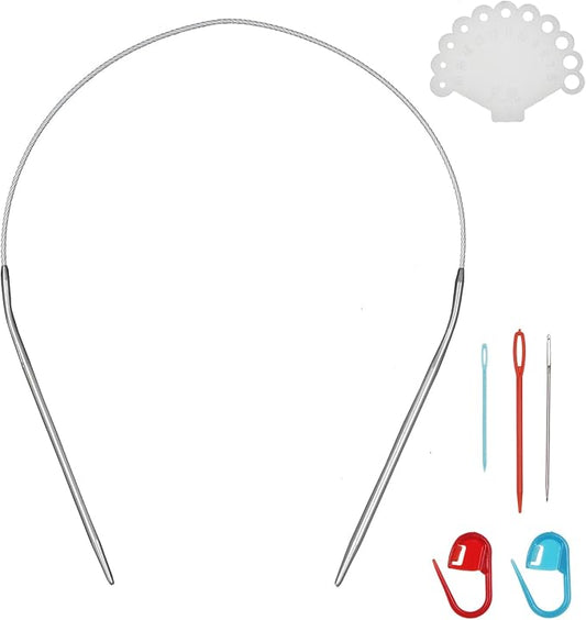 17inch (43cm) Stainless Steel Circular Knitting Needle Size US 4 (3.5mm) Metal Knitting Needles Set for Making Sweater Shawl Scarf