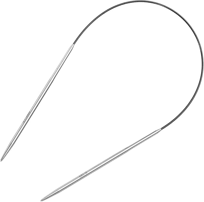 uxcell Size US 3 (3.25mm) Knitting Needles Circular Needle 16 Inch(40cm) Round Metal Stainless Steel Needle for Handmade Projects DIY Knitting