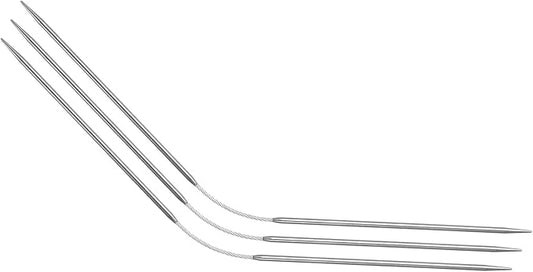 uxcell 3Pcs Size US 1.5 (2.5mm) Double-Pointed Flexible Knitting Needles 9 Inch(23cm) Stainless Steel Needle for Handmade Projects DIY Knitting
