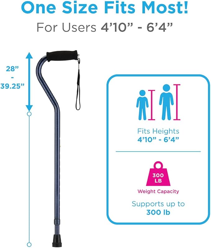 NOVA Medical Products Nova Designer Walking Cane With Offset Handle