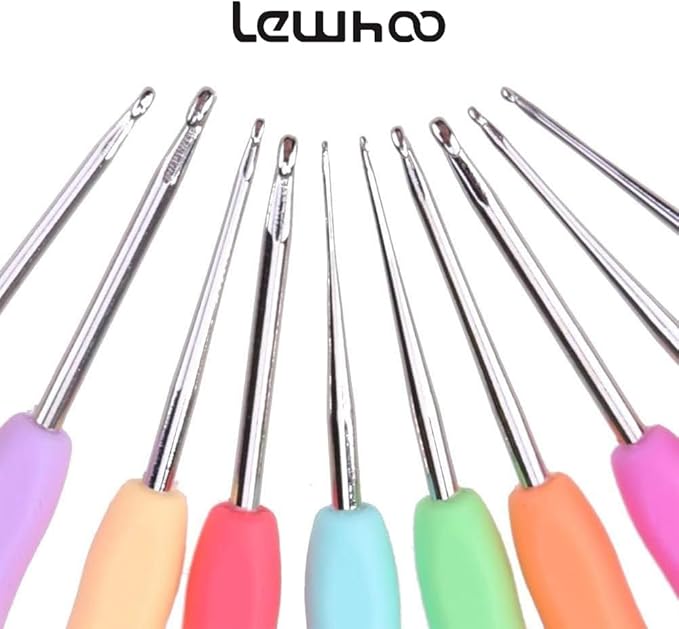 10pcs Small Size Lace Crochet Hooks (0.5~2.75mm), Small Ergonomic Crochet Hooks Set for Thread