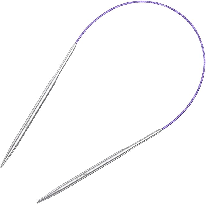 uxcell Size US 7 (4.5mm) Knitting Needles Circular Needle 16 Inch(40cm) Round Metal Stainless Steel Needle for Handmade Projects DIY Knitting