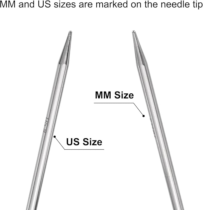 uxcell Size US 9 (5.5mm) Knitting Needles Circular Needle 47 Inch(120cm) Round Metal Stainless Steel Needle for Handmade Projects DIY Knitting Green