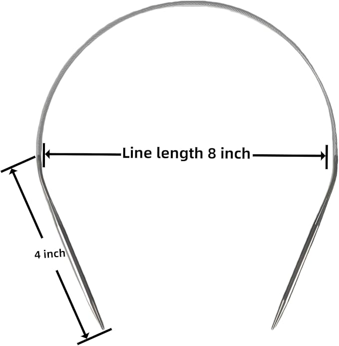 Size 10 Stainless Steel Circular Knitting Needles 16 Inch 6 mm Set Round Metal (Silver, 16 inch-10-(6mm))