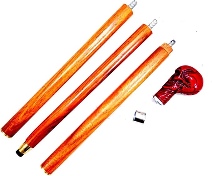 Antique Vintage Solid Skull Head Handle Hardwood Walking Stick, Premium Wooden Handmade Skull Handle in Antique Finish Cane for Men, Women, Elderly People Cane