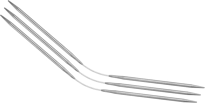 uxcell 3Pcs Size US 6 (4mm) Double-Pointed Flexible Knitting Needles 9 Inch(23cm) Stainless Steel Needle for Handmade Projects DIY Knitting