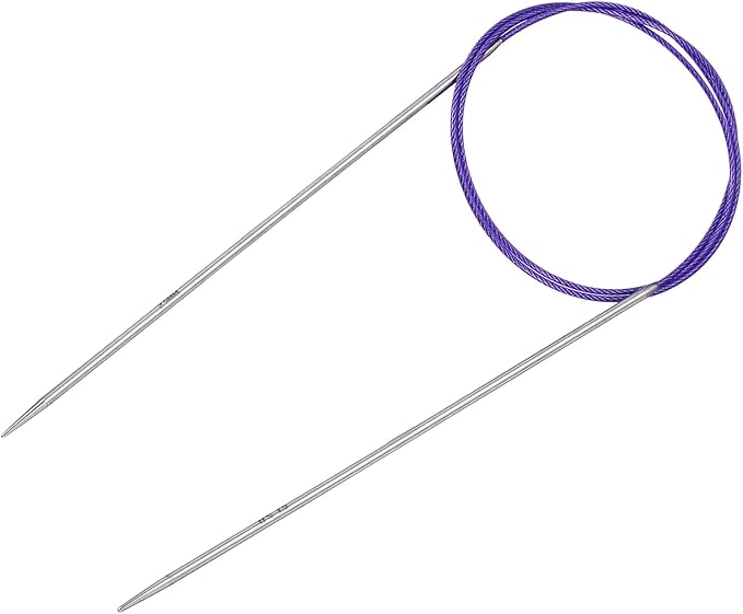 uxcell (2.5mm) Knitting Needles Circular Needle 32 Inch(80cm) Round Metal Stainless Steel Needle for Handmade Projects DIY Knitting
