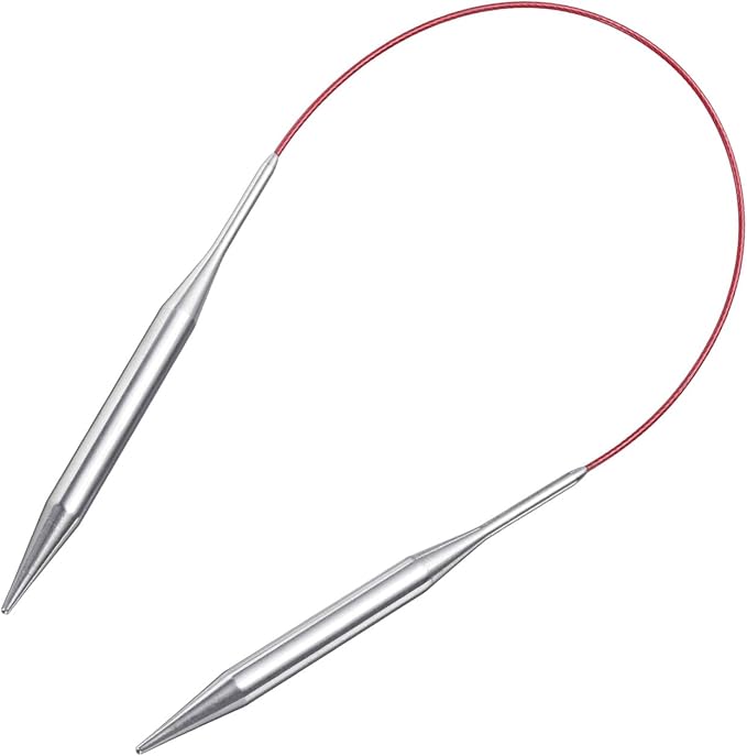 uxcell Size US 11 (8mm) Knitting Needles Circular Needle 16 Inch(40cm) Round Metal Stainless Steel Needle for Handmade Projects DIY Knitting