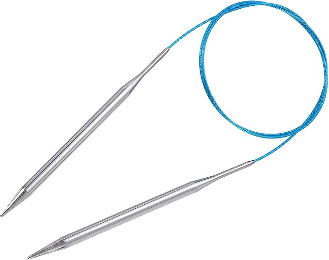 uxcell Size US 10.5 (7mm) Knitting Needles Circular Needle 40 Inch(100cm) Round Metal Stainless Steel Needle for Handmade Projects DIY Knitting Blue