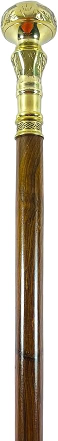 All Black Snake Handle Spiral Wooden Walking Cane